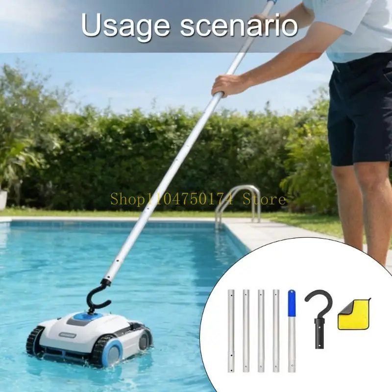 Professional 5 Section Telescopic Pool Cleaner Hook With Reinforced ABS Grabbers And Blue Handle Vacuum Cleaner Hook top sale