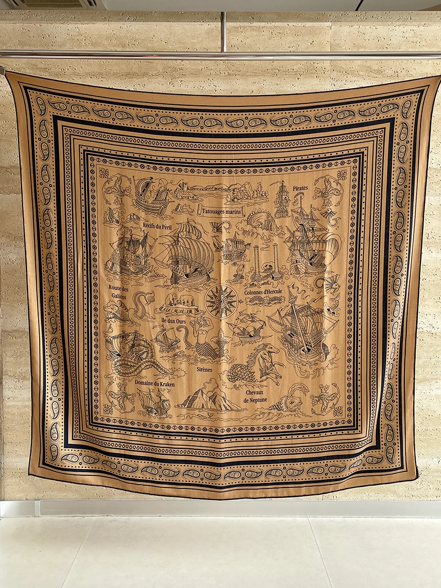 

Зимний теплый шарф из пашмины, роскошные дизайнерские шали, женские шелковые шерстяные шарфы, рождественский подарок для мамы, шали с закрученными краями вручную, 135 см