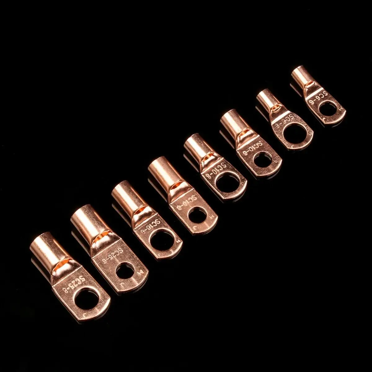 260/240/60PCS Car Auto Copper Ring Terminal Wire Crimping/Soldering Connectors Bare Cable Battery Terminals Assortment Kit