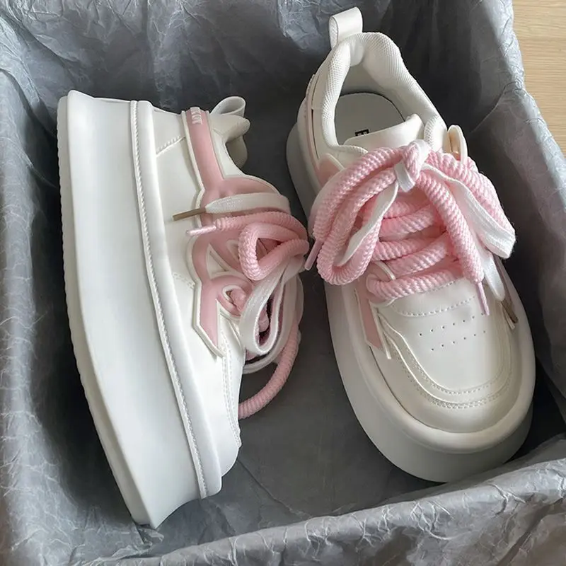 Weiße Turnschuhe Frauen Plattform Schuhe Sport Kawaii Frühling Sommer Casual Tennis weibliche Skateboard Wohnungen koreanische Vulkan isieren