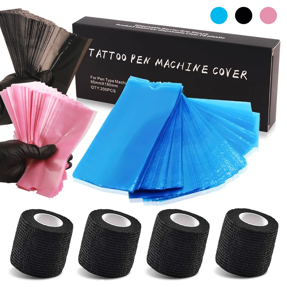 

Чехлы для машинок для татуировок, защитные накладки и самоклеящиеся эластичные бинты для тату-грипов, сумки для тату-машинок, аксессуары для татуировок