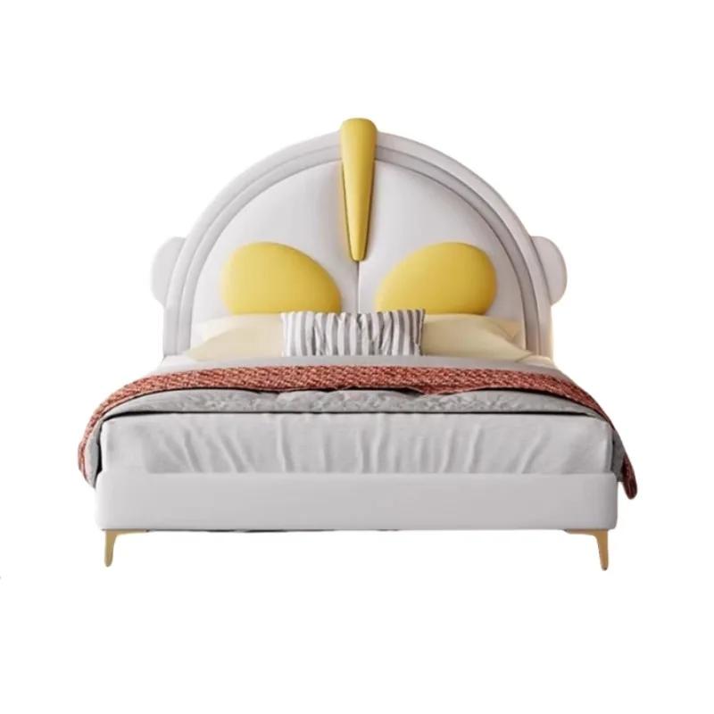 

Modern Luxury Bedroom Furniture Soft Up-holstered Beds Queen Size Kids Single Double Bed Frame Boys Wooden Mattress Set Design