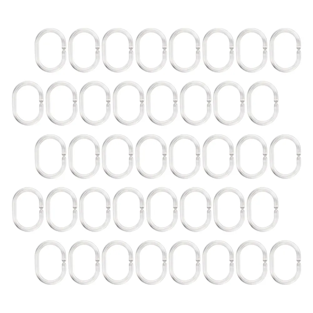 

48Pcs Shower Curtain Hooks Clear Plastic Rings Easy Install No Tools Needed Home Bathroom Decorative Curtain Parts