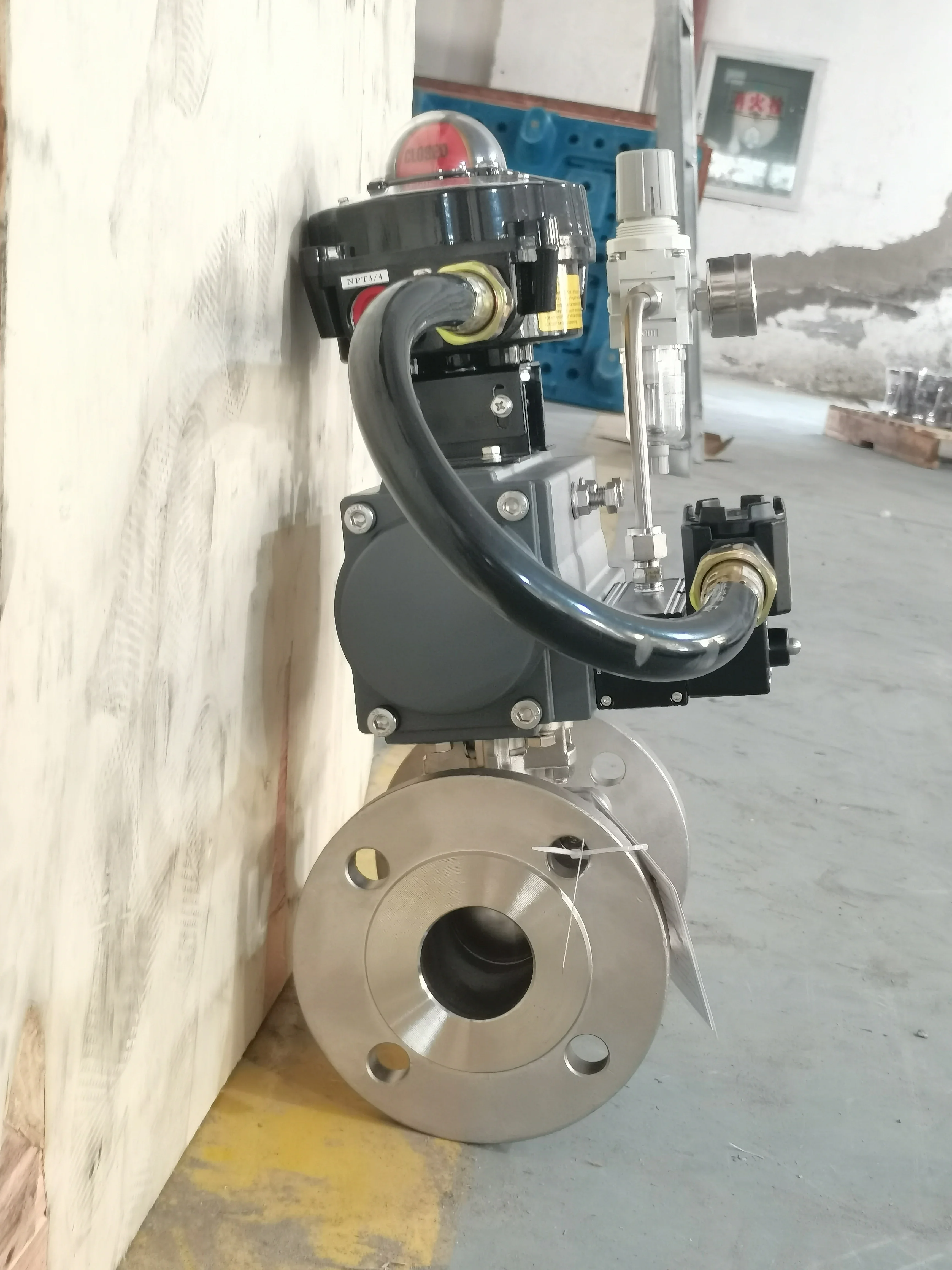 Professional HAOYE DN50 Pneumatic Ball Valve Flanged Stainless Steel PTFE Sealing Variable Diameter Industrial Three Way OEM
