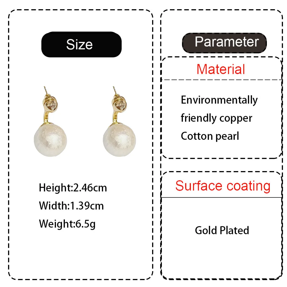Japanese Korean Style Gentle Versatile Two-way Wear Cotton Pearl Earrings Women Luxury Niche Design Drop Earrings Wholesale