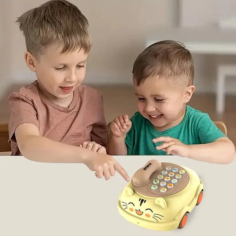 Toddler Phone Toy Portable Pretend Phone Play Toys Kids Cell Phone Toy Parent-Child Interactive Toys Battery Operated Preschool