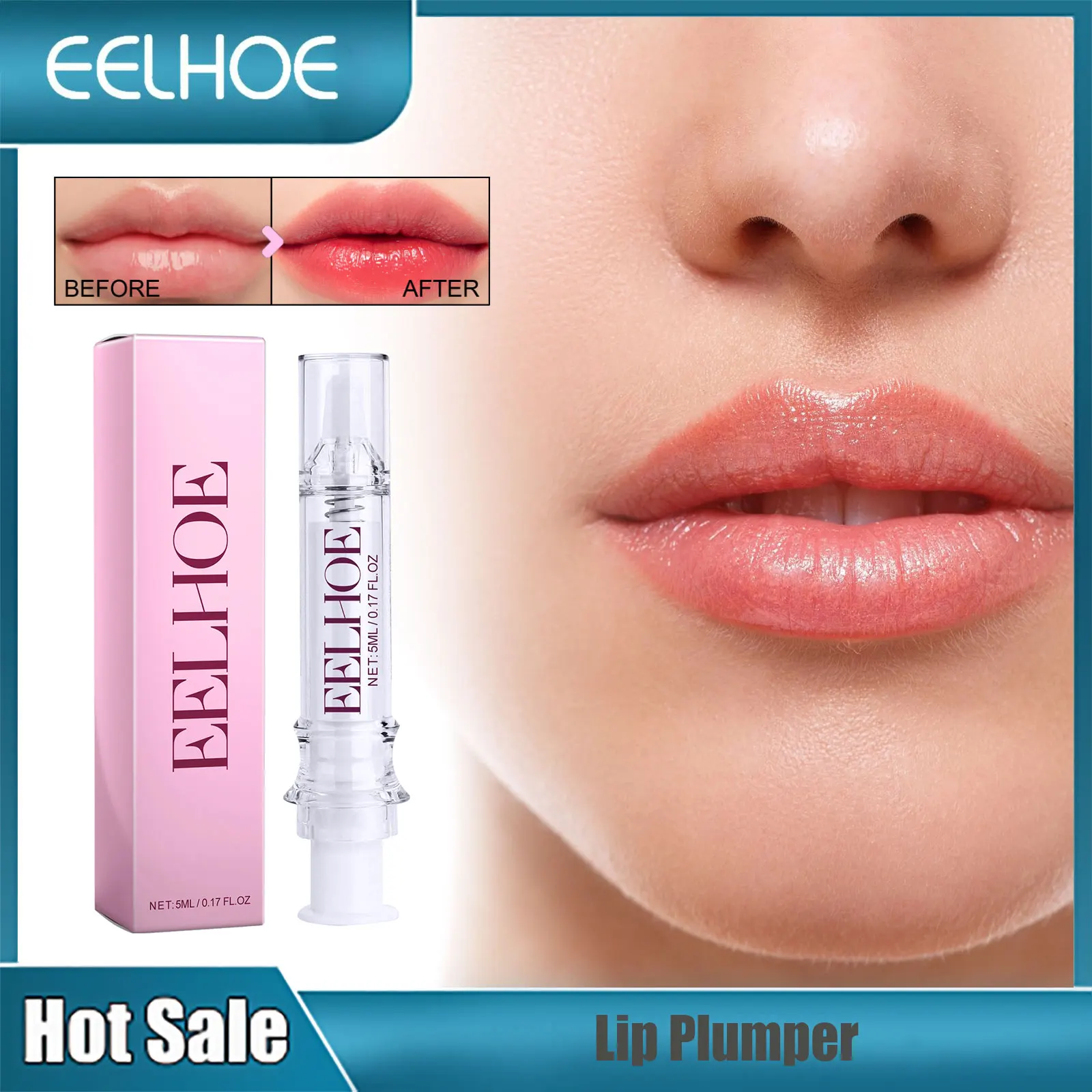 

EELHOE Lip Plumper Gloss Oil Long Lasting Moisturizing Lip Repair Oil Instant Volume Lips Hydrating Treatments Plumper Serum 5ml