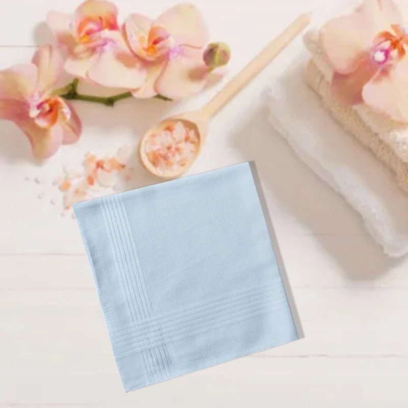 6 STKS Witte Zakdoek Vrouwen Mannen Hoge Absorberende Zweet Handdoek Reizen Washandje Vierkante Zakdoek Gezicht Veeg Handdoek