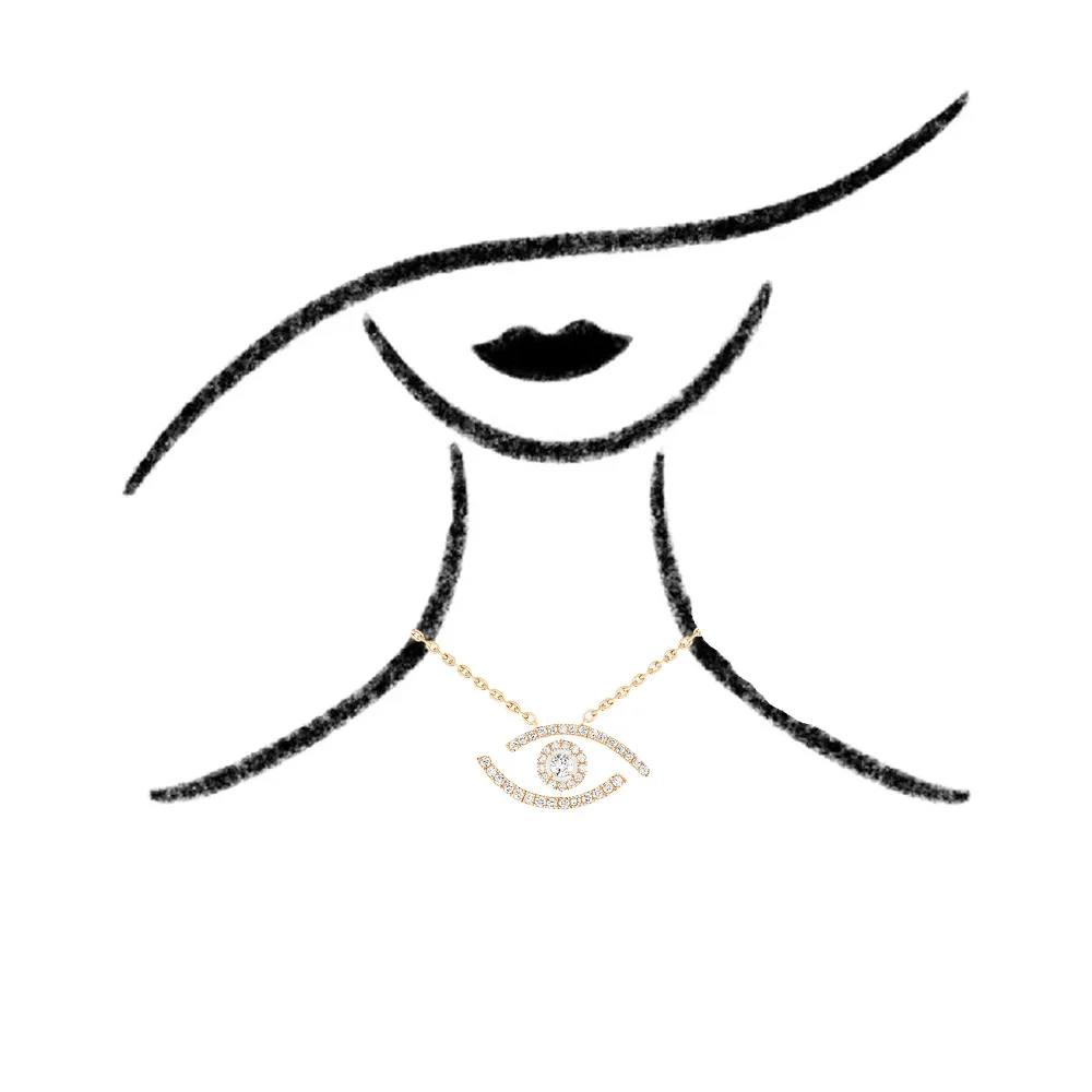 Classic fashion sterling silver s925 dense diamond necklace messik style LUCKY EYE series lucky eye luxury women's necklace