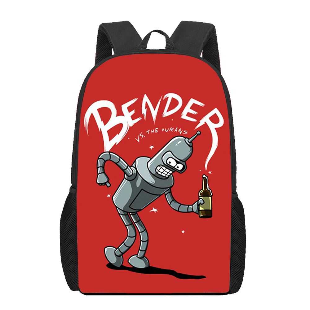 Bender Bending Rodriguez 3D 프린트 학교 가방, 십대 소년 소녀용 독특한 어린이 배낭 책 가방, 학생 책가방