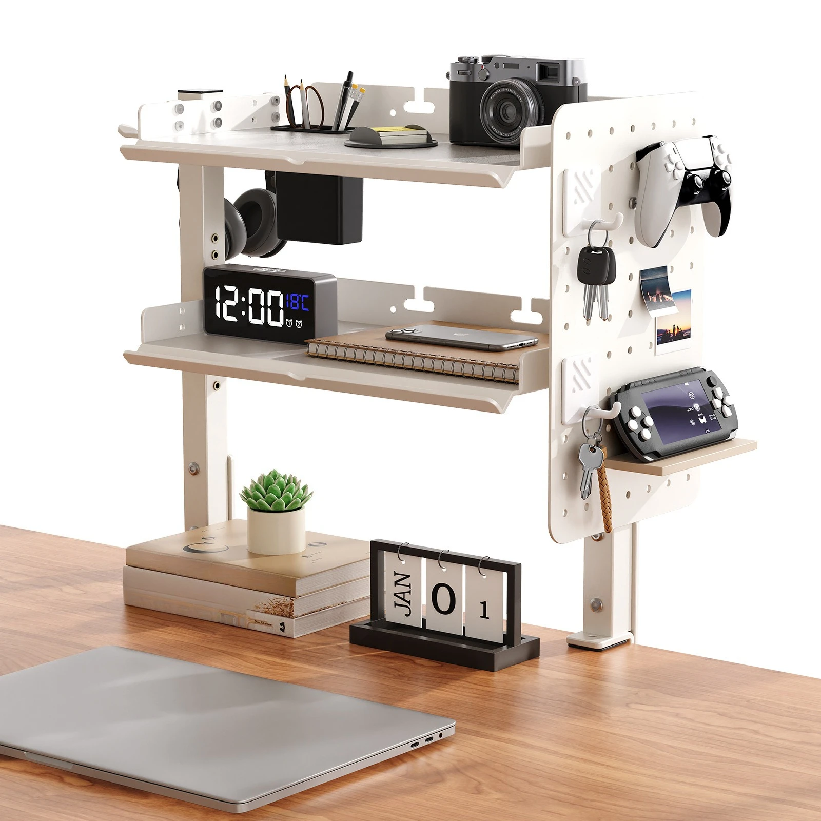 Desktop Shelf Hole Board Desktop Bookshelf Office Station Multi-layer Storage Rack Finishing Rack