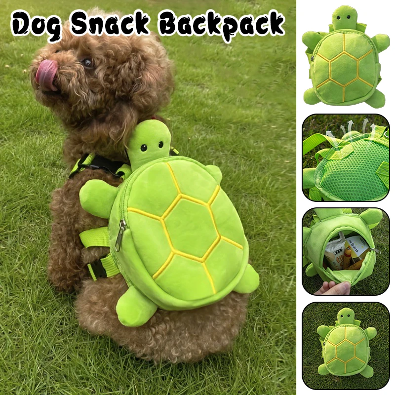 

Pet Dog Snack Bag Turtle Shape Dog Bag Pet Backpack Puppy Bag Portable Outdoor Large Capacity Dog Food Container