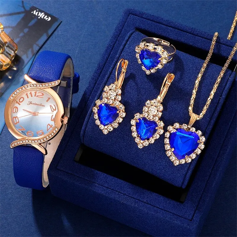 New Watches Women Blue Leather Band Ladies Watch Simple Casual Womens Analog WristWatch Bracelet Gift Montre Femme