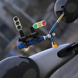 Motorcycle Traffic Light Lamp Helmet Decorate Traffic Lights Adjustable Mini Stop Warning Signal Light For Motorcycle Handlebar
