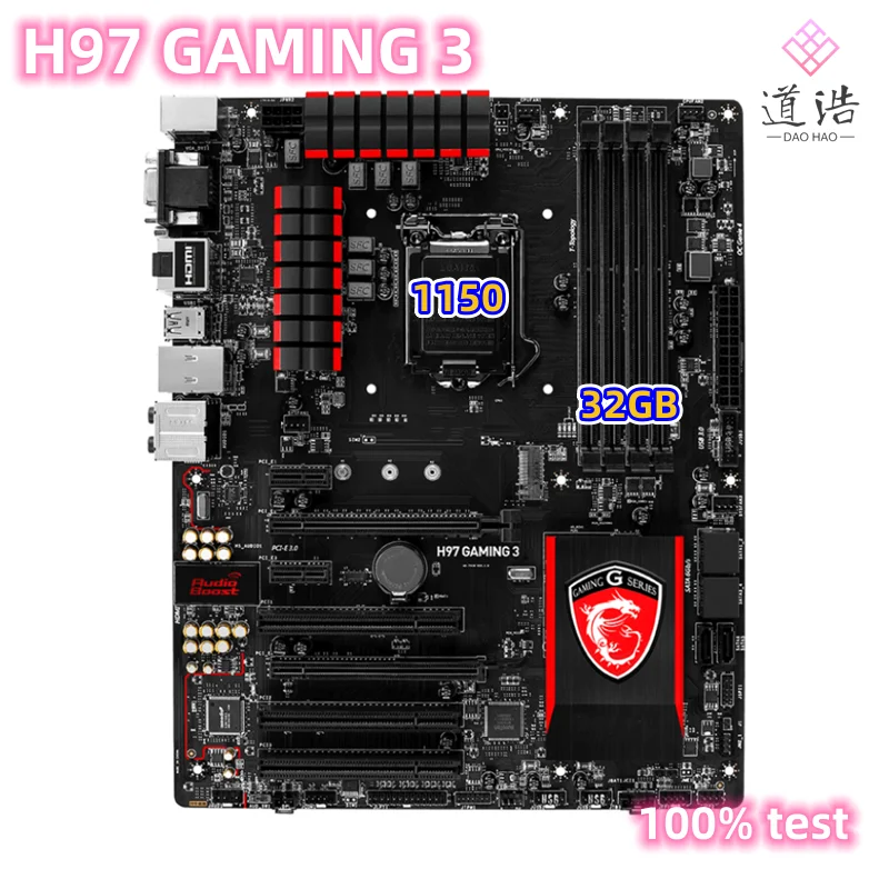 

For H97 GAMING 3 Motherboard 32GB 3*PCI USB2.0 USB3.0 PCI-E 3.0 LGA 1150 DDR3 ATX H97 Mainboard 100% Tested Fully Work