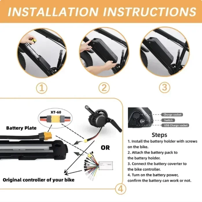 Új Meg nem látott 36V 48V 52V hailong e-bike Üteg 30ah 40AH 50ah withbms ，for 350W 500W 750W 1000W motoros Elektromos hegyi Bicaj