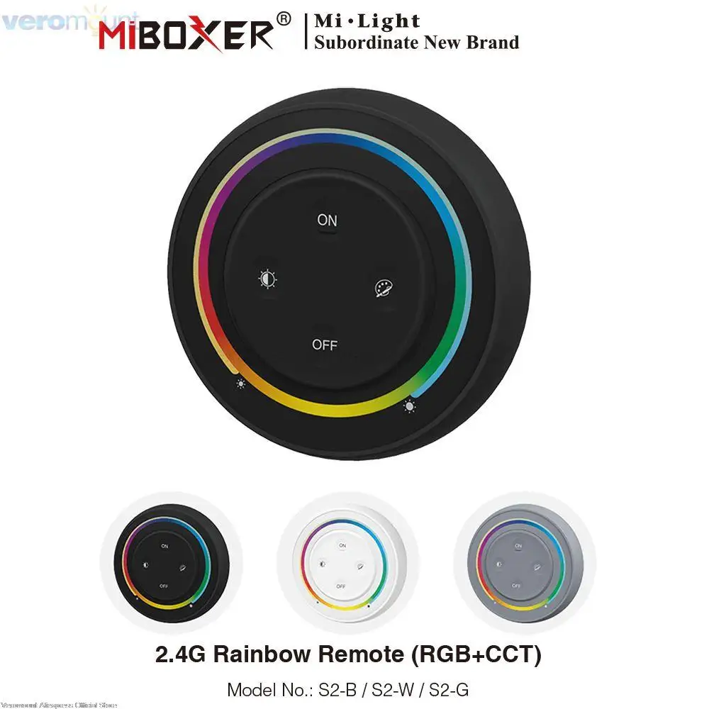 Rainbow RGBCCT Remote RF Wireless Touch Remote White Black S2-W S2-B for MiBoxer 2.4G RGB+CCT LED Controller Bulb Lamp Light Use