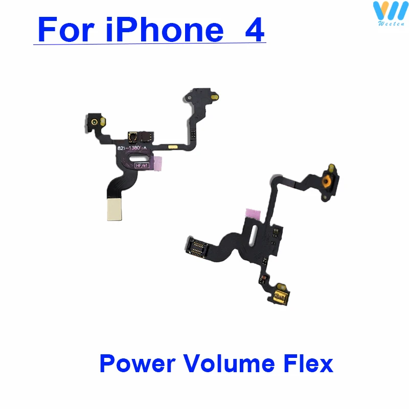 Genuine Power Volume Flex Cable For iPhone 4 4S 5 5C 5S 6 6S 6Plus 6SPlus ON OFF Power Volume Switch Side Key Flex Cable Parts