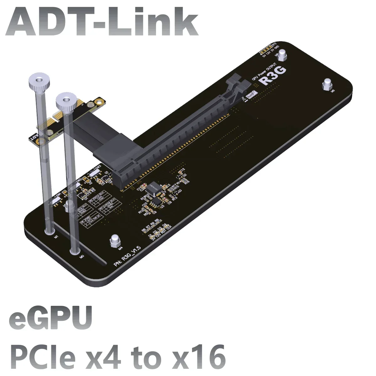 ADT New PCIe 3.0 x4 Edge to x16 Connector eGPU Adapter For Desktop External Laptop R23SG PCIE 3.0/4.0 x4 NUC/ITX/STX/Notebook PC