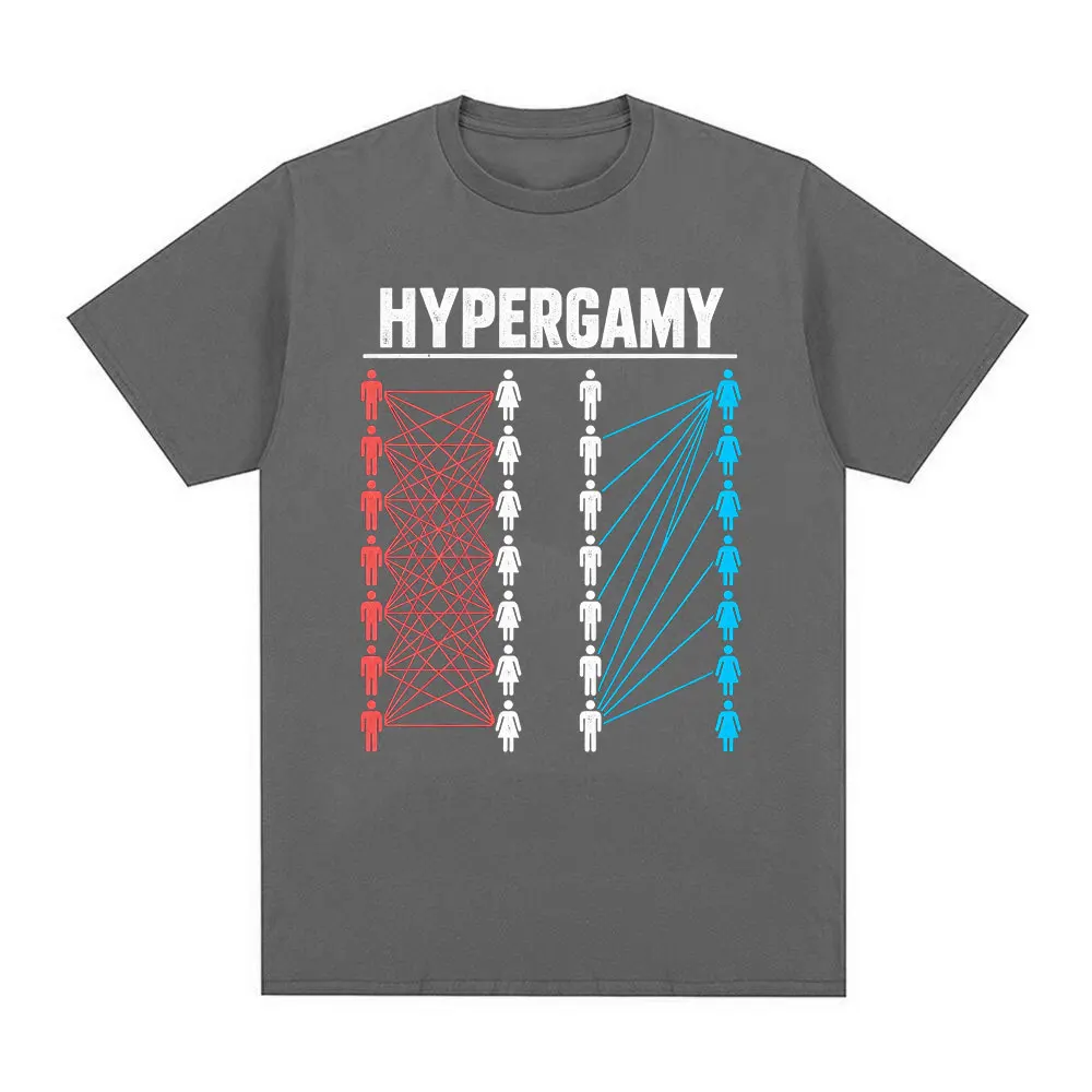 Hypergamy Meme Lustige Dating-Strategie T-Shirts für Männer und Frauen, modisches, lässiges, übergroßes T-Shirt, 100 % Baumwolle, Rundhalsausschnitt, kurzärmeliges T-Shirt – Detail 5