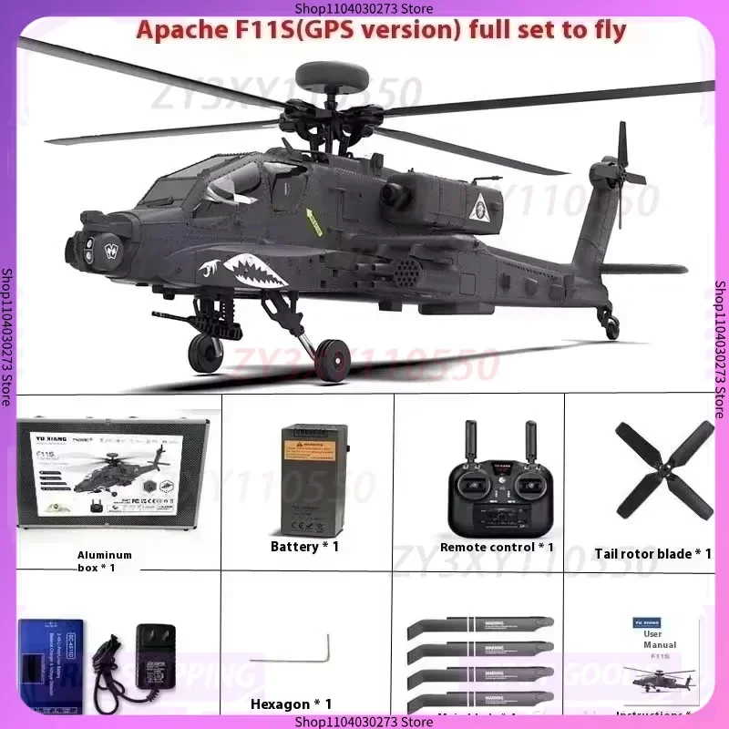 

Новый Yuxiang Apache F11s, вооруженный вертолет с дистанционным управлением, GPS-навигационная модель, 3d перевернутая имитация дрона, игрушка Rhsky