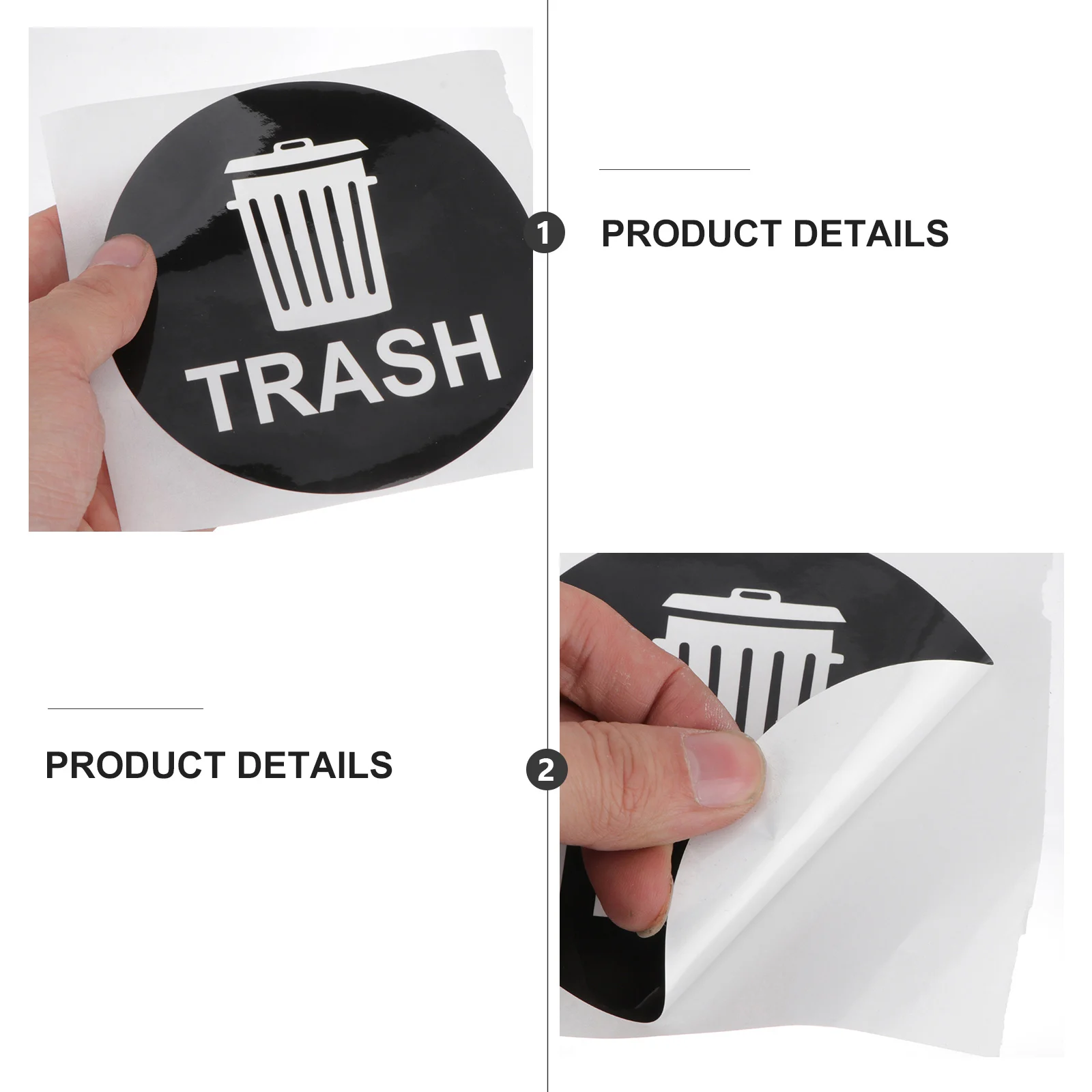 

12pcs Trash Can Sign Sticker Adhesive Label Bin Garbage Decal Large Lettering Noticeable Easy Apply Peel Stick Vinyl Smooth