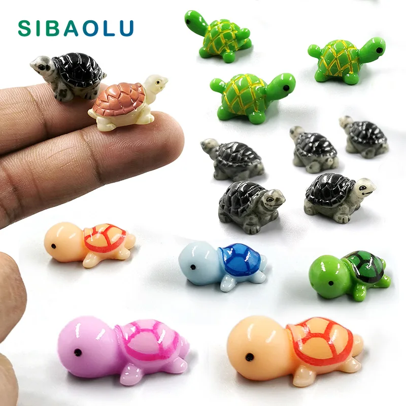 

10Pcs Sea Turtle Resin Craft Animal Figurine DIY Landscape Home Decor Miniature Mini Fairy Garden Decoration Accessories Modern