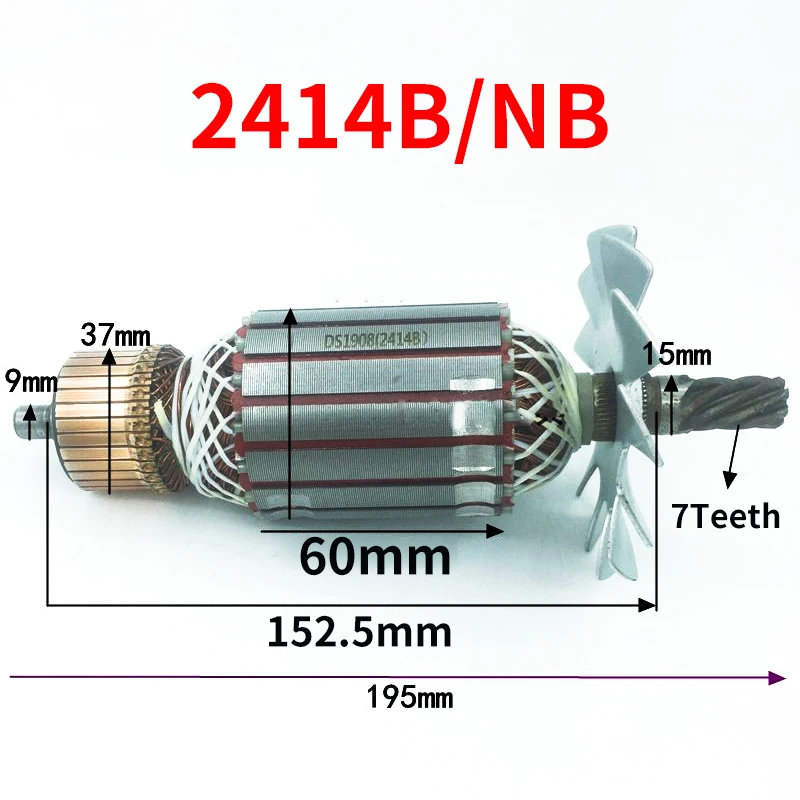 Aço Corte Máquina Armadura Rotor para Makita Anchor Acessórios 2414b 2414nb