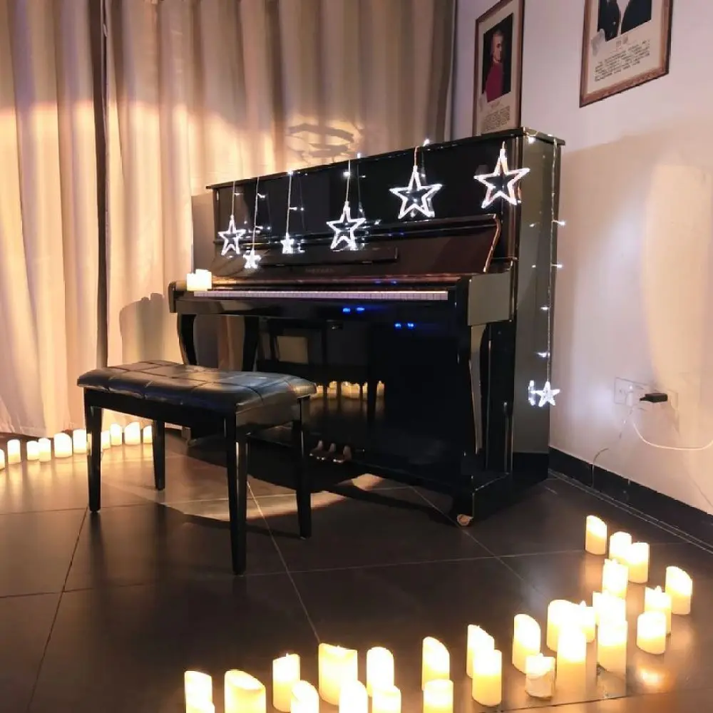 Electronic LED Candle Light Remote Control Rechargeable Flameless Flickering Lamp Wedding Party Home Decor Romantic Night Light
