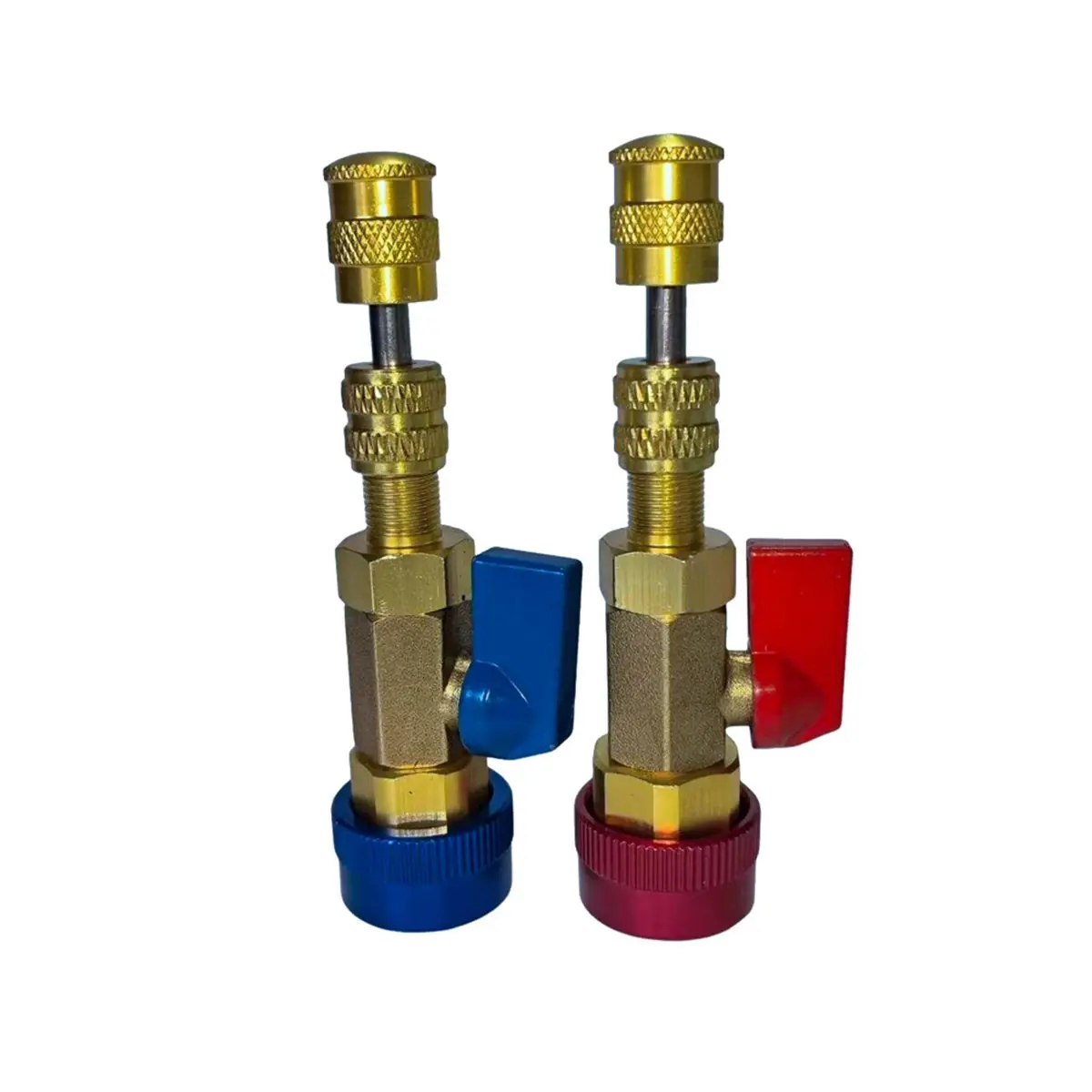 Car R134a Valve Core Remover Installer Kit with 30 Cores & High/Low Pressure Wrenches AC System Quick Change Tool