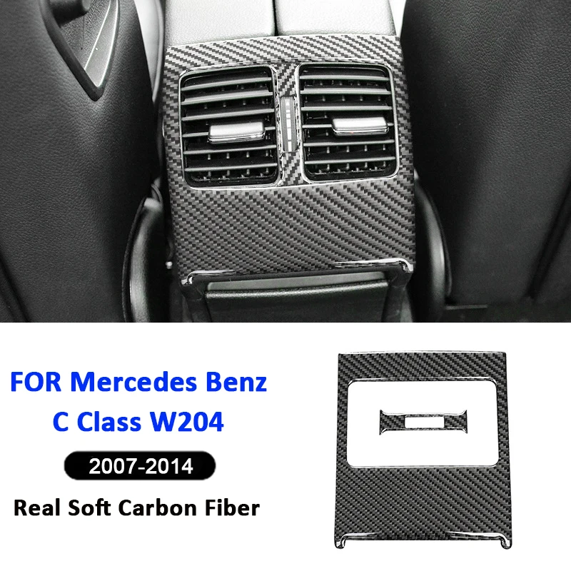 

For Mercedes Benz C Class W204 2007-2014 Carbon Fiber Car Rear Air Conditioning Outlet Vent Frame Decorative Interior Sticker