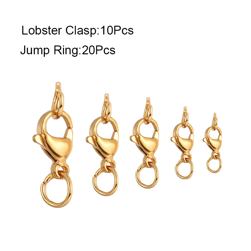 10-40 Stück Edelstahl Hummer verschlüsse Haken Anschlüsse mit Bieger ingen für Armband Halskette Kette DIY Schmuck machen Ergebnisse