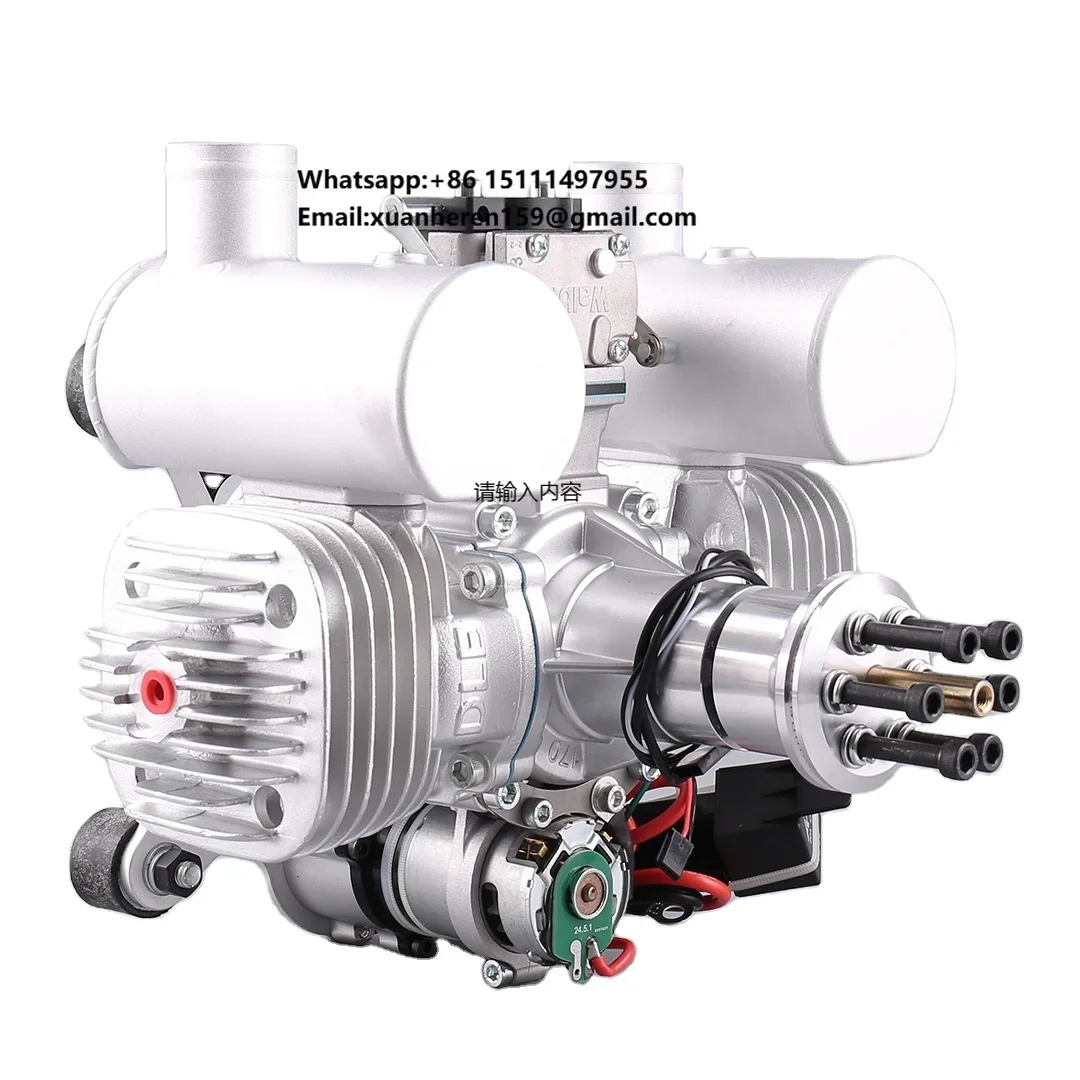 Original DLE170 ML Ultra Light Dual Cylinder Natural Air Cooled Starting Gasline High Power Paragliding Model Airplane Engine