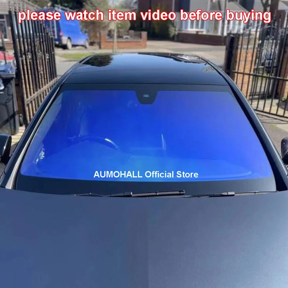 

1Mx10M VLT 75% Blue Ghost Chameleon Window Tints, Car Windshield Foil IRR 95% Nano Ceramic PET Solar Tinting Film Color Changing