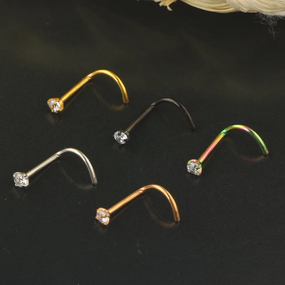 20G Nose Rings Studs 316L Surgical Steel Hypoallergenic Piercing Jewelry for Sensitive Lip Nose Helix Conch Lobe