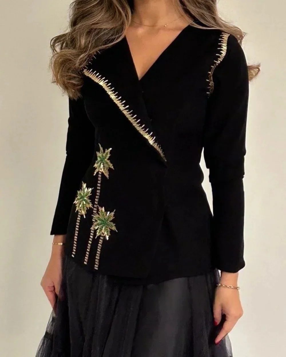 JDY Abito longuette con scollo a V floreale a pieghe in maglia di alta qualità su misura Abito da sera classico stile moderno squisito