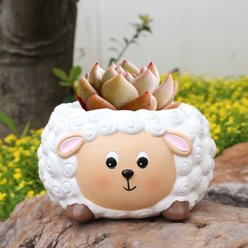 3D Sheep Flowerpot Silicone Mold Epoxy Resin Mold Succulent Plant Pots