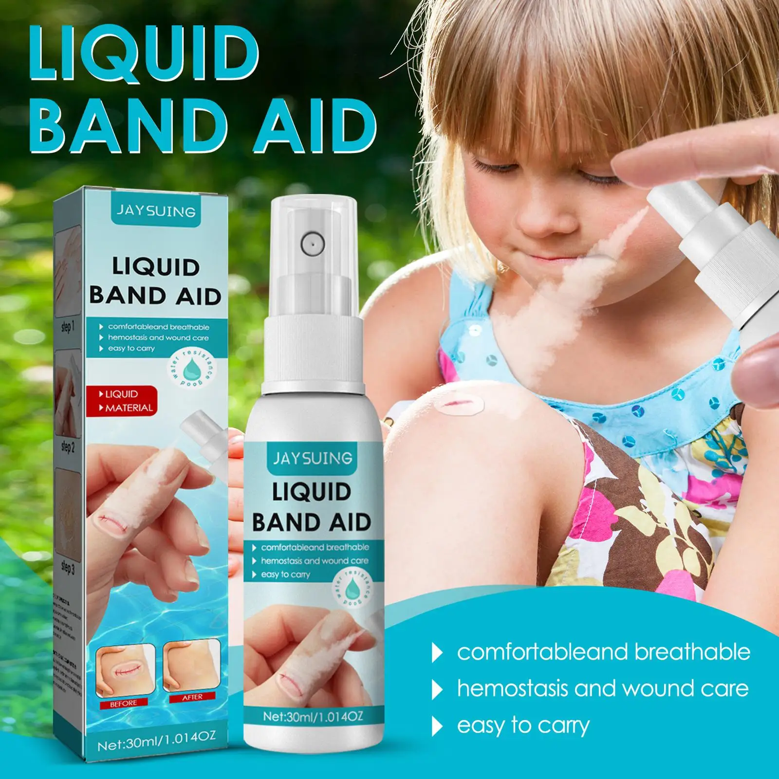 30ml Liquid Bandage Spray Waterproof Liquid Sprayer For All Skin Areas Waterproof Wound Healing Gel Liquid Hemostatic Adhesive