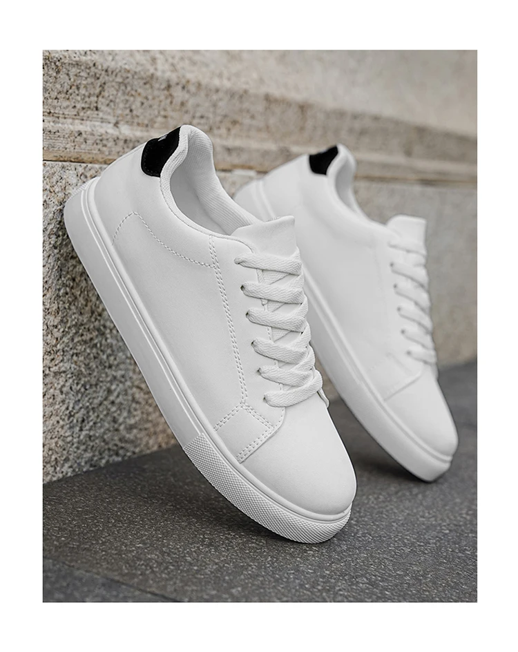 Klassische Herren-Schnürschuhe aus Leder mit Plateau-Sohle, Komfortable Rutschfeste Niedrige Skate-Sneaker für Stadt, Büro und Alltag – Detail 1