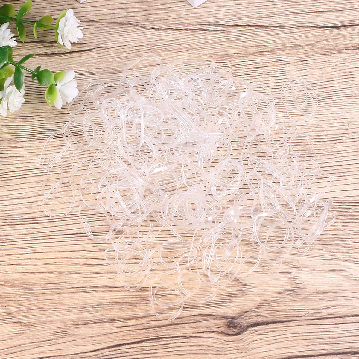

1000pcs Hair Rubber Bands Elastic Transparent Durable Stretchy Secure Ponytail Hairstyles Disposable Hair Ties Braiding Tools