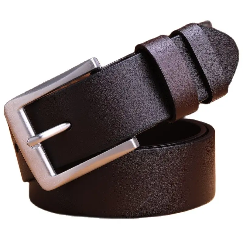 

stainless steel buckle strap mens belts luxury full grain cowhide 100% genuine leather formal business real 140cm vetetable tan