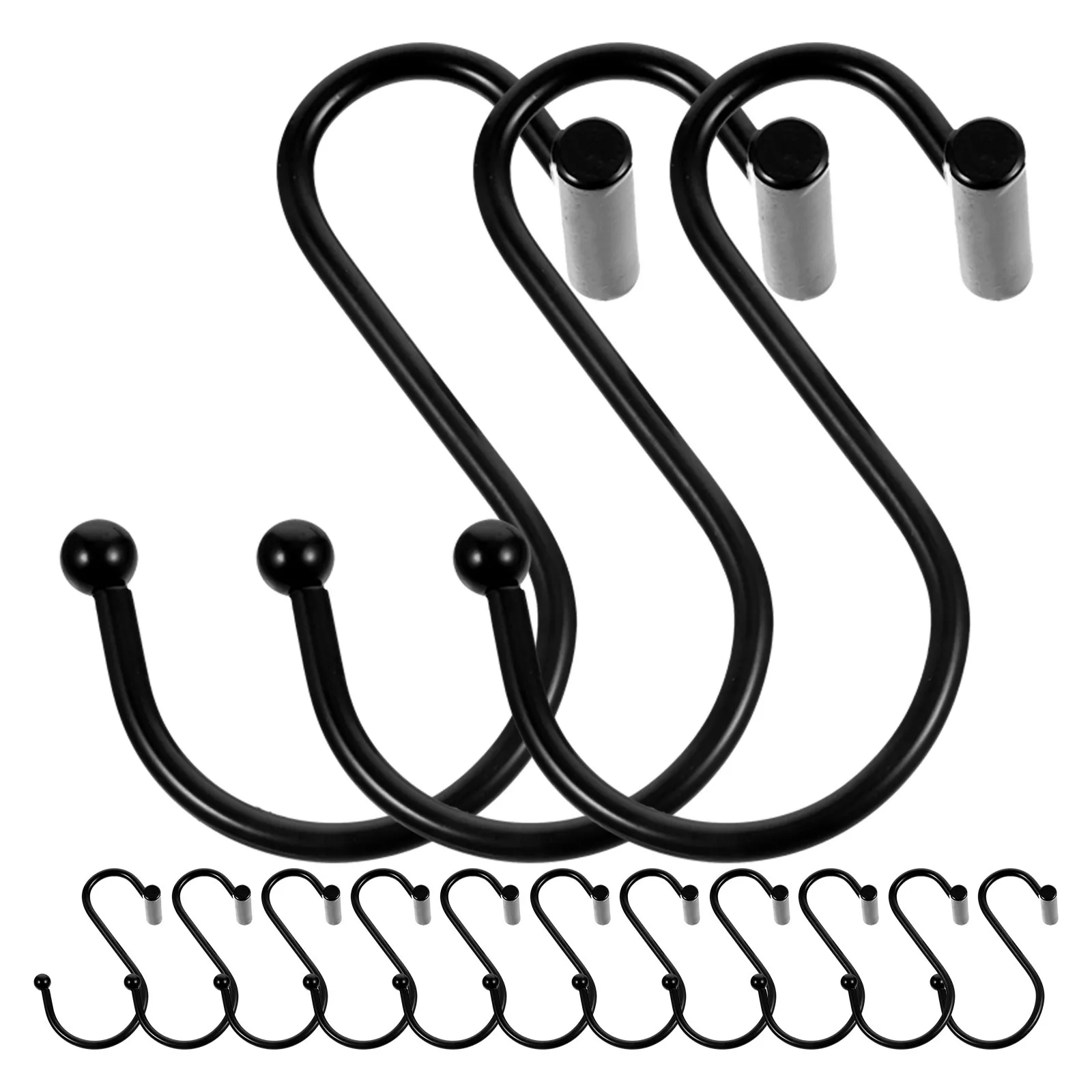 

24Pcs High Durability Iron Bath Curtain Holders S-Style Secure Suspension Easy to Remove Shower Hooks Curtain Holdbacks