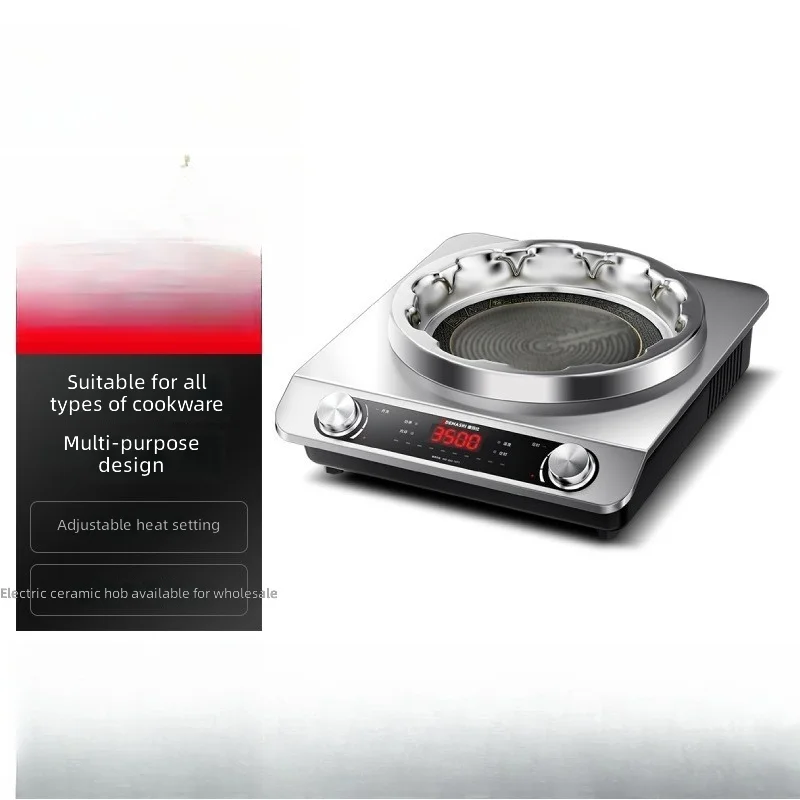 Electric Cooktop, 3500W High Power, Flat and Concave Surface, Suitable for All Pots, Home and Commercial Use, Fast Heating