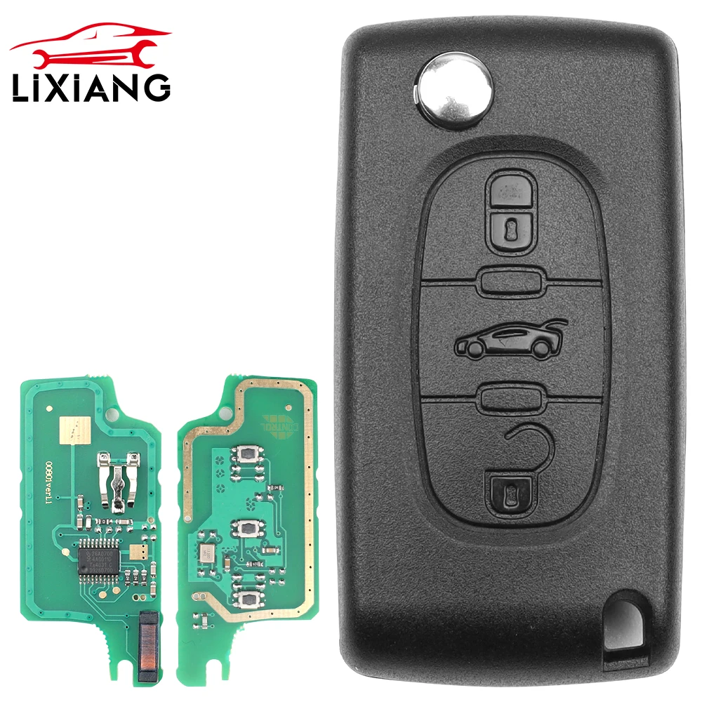 LIXIANG Do Peugeot 207 307 308 407 607 807 Do Citroen C2 C3 C4 C5 C6 Xsara Berlingo Odwróć zdalny kluczyk samochodowy HU83 VA2 0536 ASK/FSK