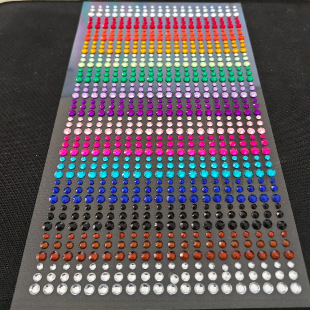 900Pcs Self-Adhesive Makeup Rhinestone Stickers Round 3D Crystal Rhinestones Stickers Shiny Mixed Size Face Glitter Gem Stickers