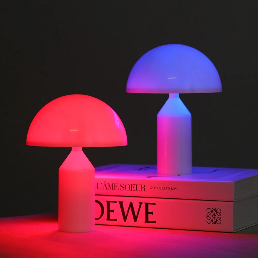 Mushroom Dimmable Lamp Brightness Adjustable Table Lamp Color Changing Minimalist Battery Operated Bright Bedroom Bedside Decor