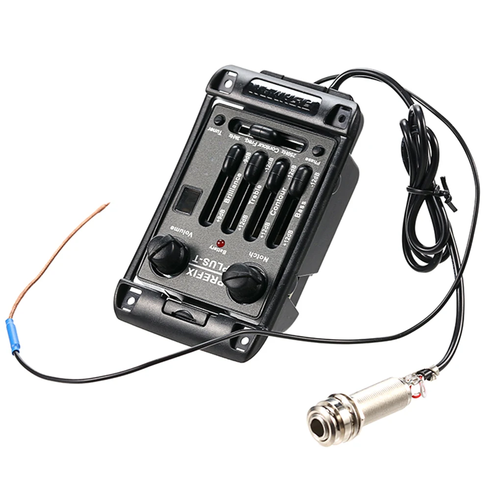 Professional Acoustic Guitar Pickup System Prefix Plus-T Onboard Preamp with EQ&Tuner - Complete Matrix Piezo Pickup & Equalizer