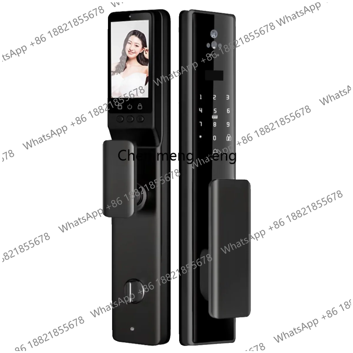 

Automatic 3D facial recognition smart door lock remote video cat eye monitoring home