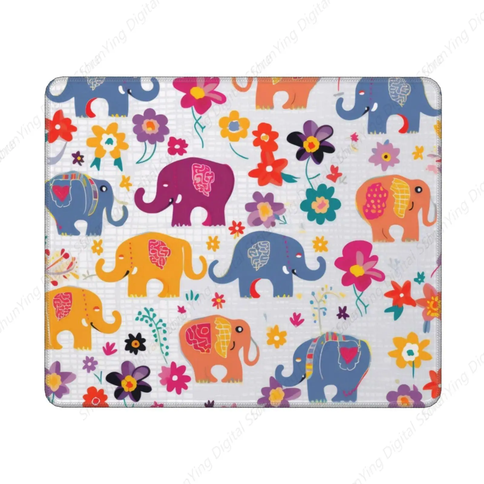 Animal Colored Elephant Printed Mouse Pad Suitable For Gaming Office Laptop Mouse Pad Personalized Desktop Pad 18*22cm