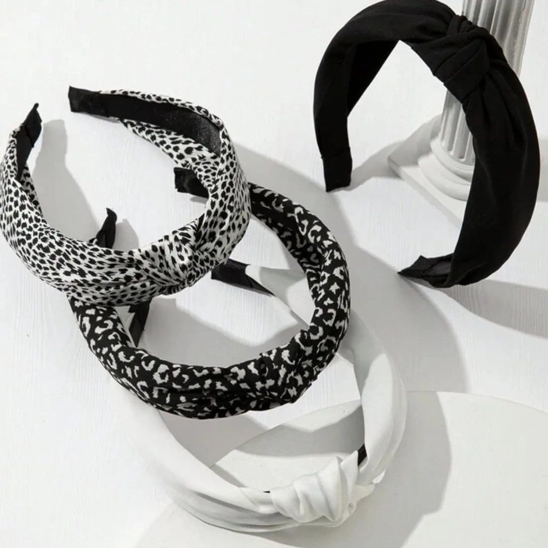 1PC Retro Haarbänder Damen Neue Kreuz Grenze Breite Kante Stirnband Aus Leopard Schwarz Abteilung Knoten Crimp Haarbänder – Detail 13